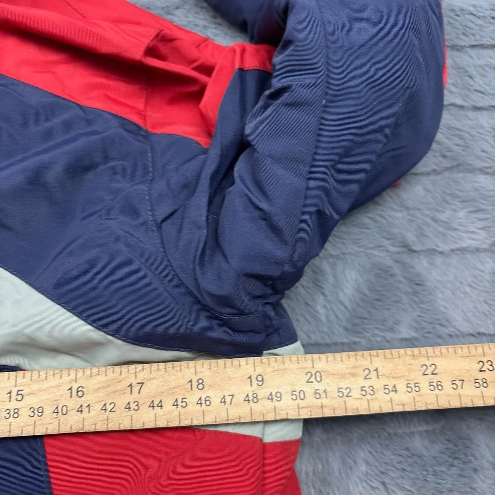 LL Bean Kids XL 18 Jacket Navy Red Colorblock Fleece Lined Winter Coat O DAT 4